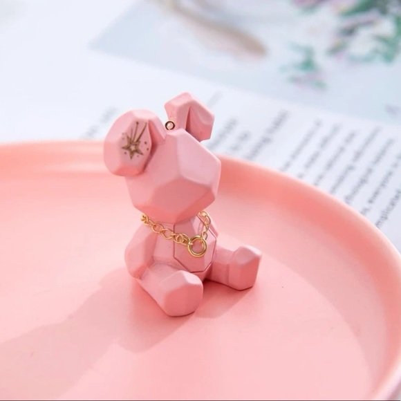 Geometric rabbit decor Minifigure toy statue ornament animal figure rabbit pink - Picture 2 of 4
